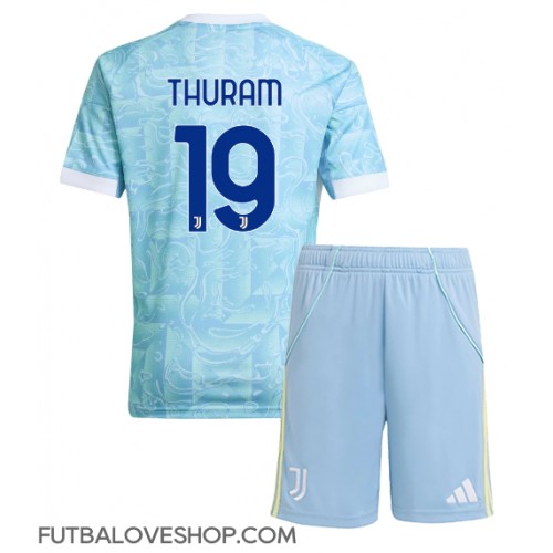 Dres Juventus Khephren Thuram #19 Preč pre deti 2025-26 Krátky Rukáv (+ trenírky)